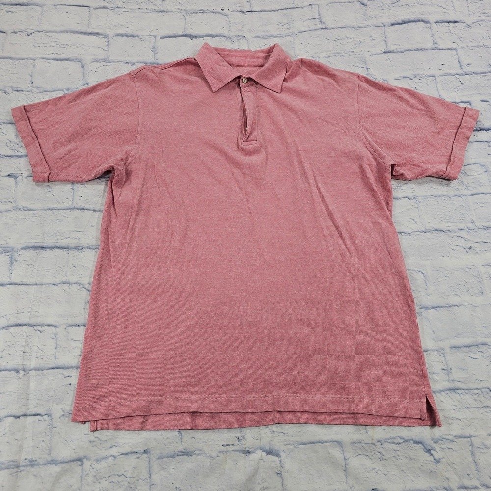 Ermenegildo Zegna Polo Shirt MEN XL Pink Pique Cotton Luxury Casual Short Sleeve